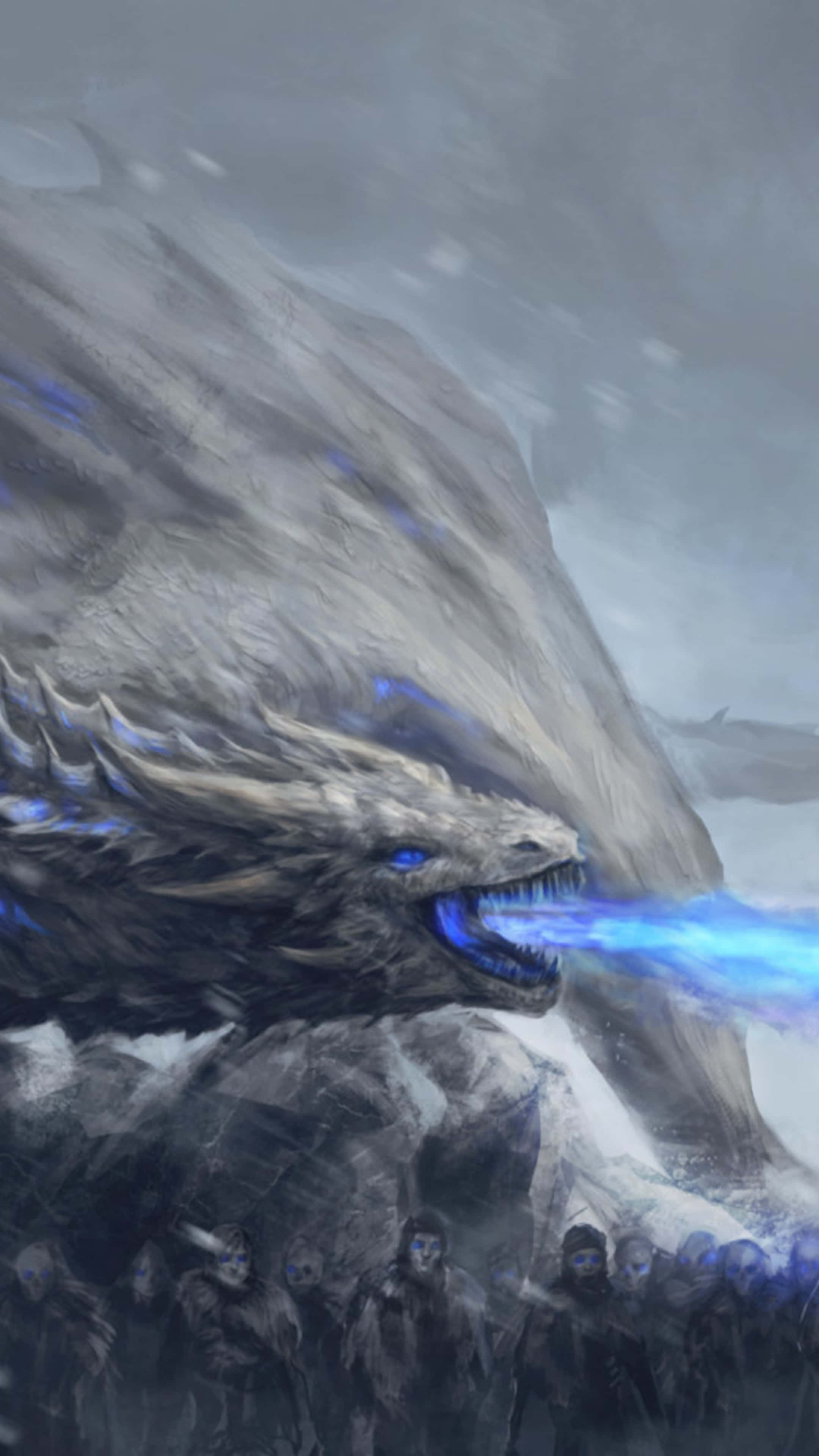 Game Of Thrones, iPhone, ice dragon, 4K Phone Wallpaper