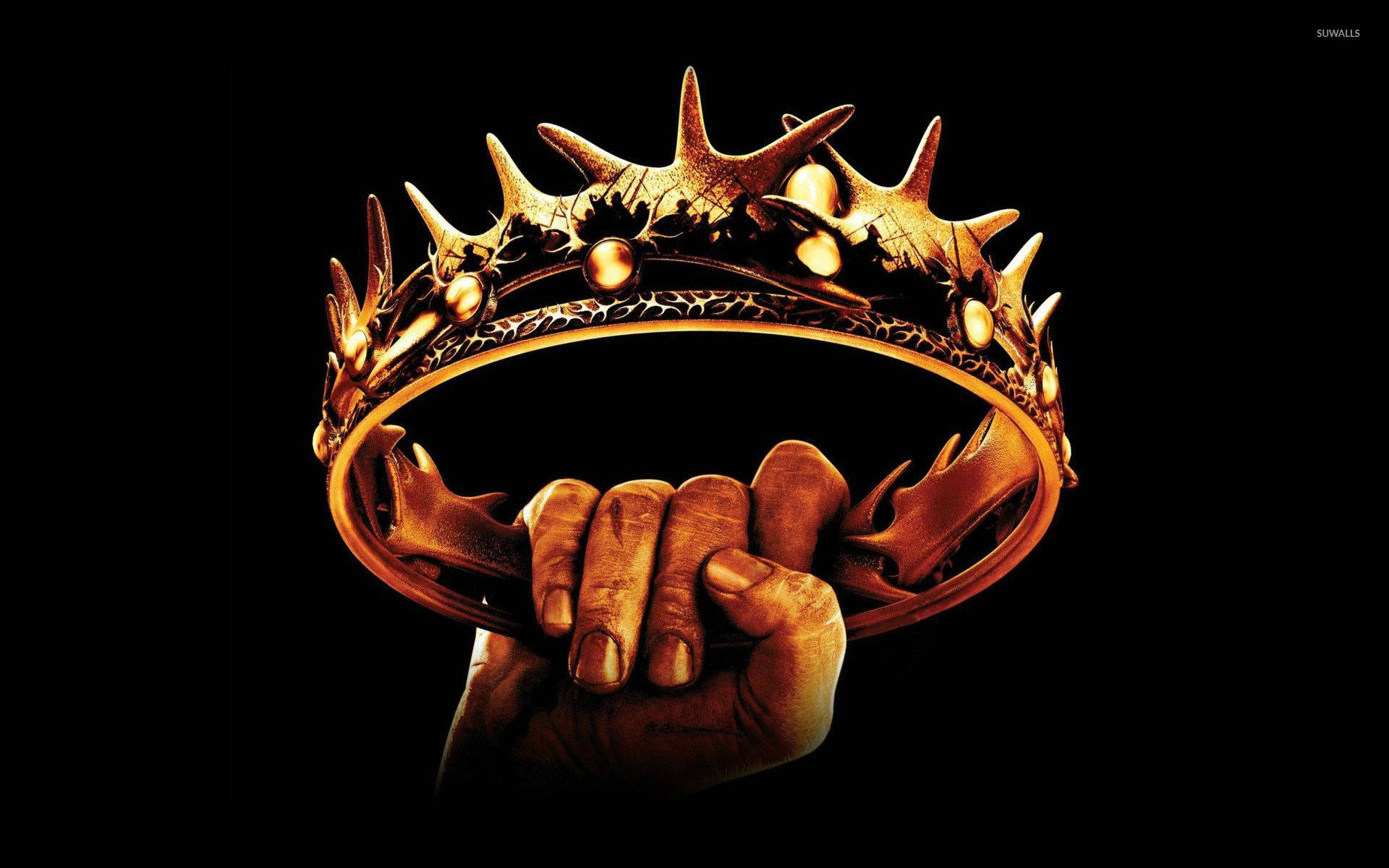 Game Of Thrones, spiked golden crown, black background, Full HD Desktop Wallpaper