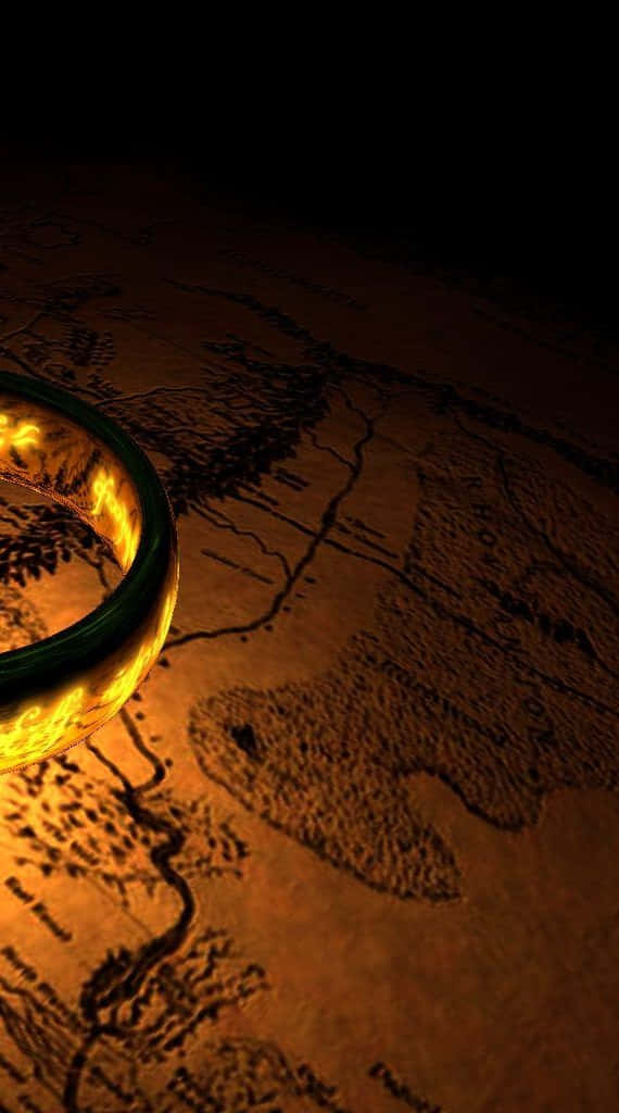 Game Of Thrones Map, parchment, glowing golden ring, SD Phone Wallpaper