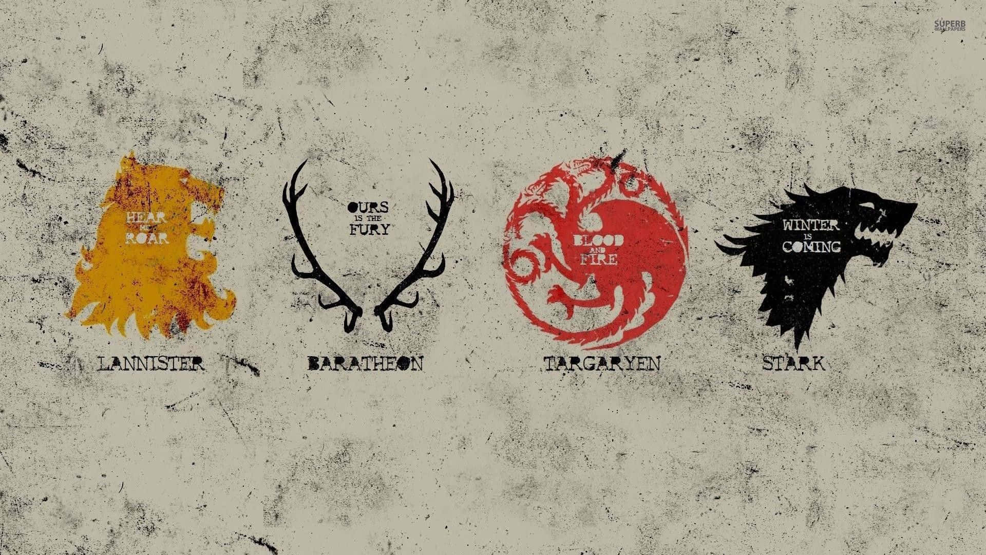 Game of Thrones, house sigils, weathered textured background, Full HD Desktop Wallpaper