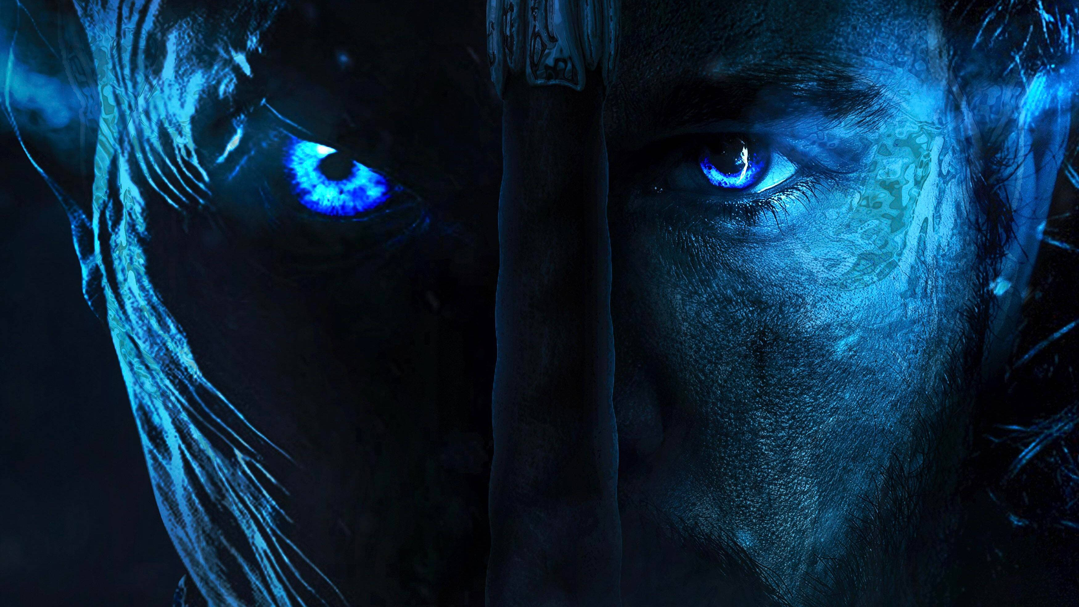 Game Of Thrones Season 8, blue eyes, dark fur, 2K Desktop Wallpaper
