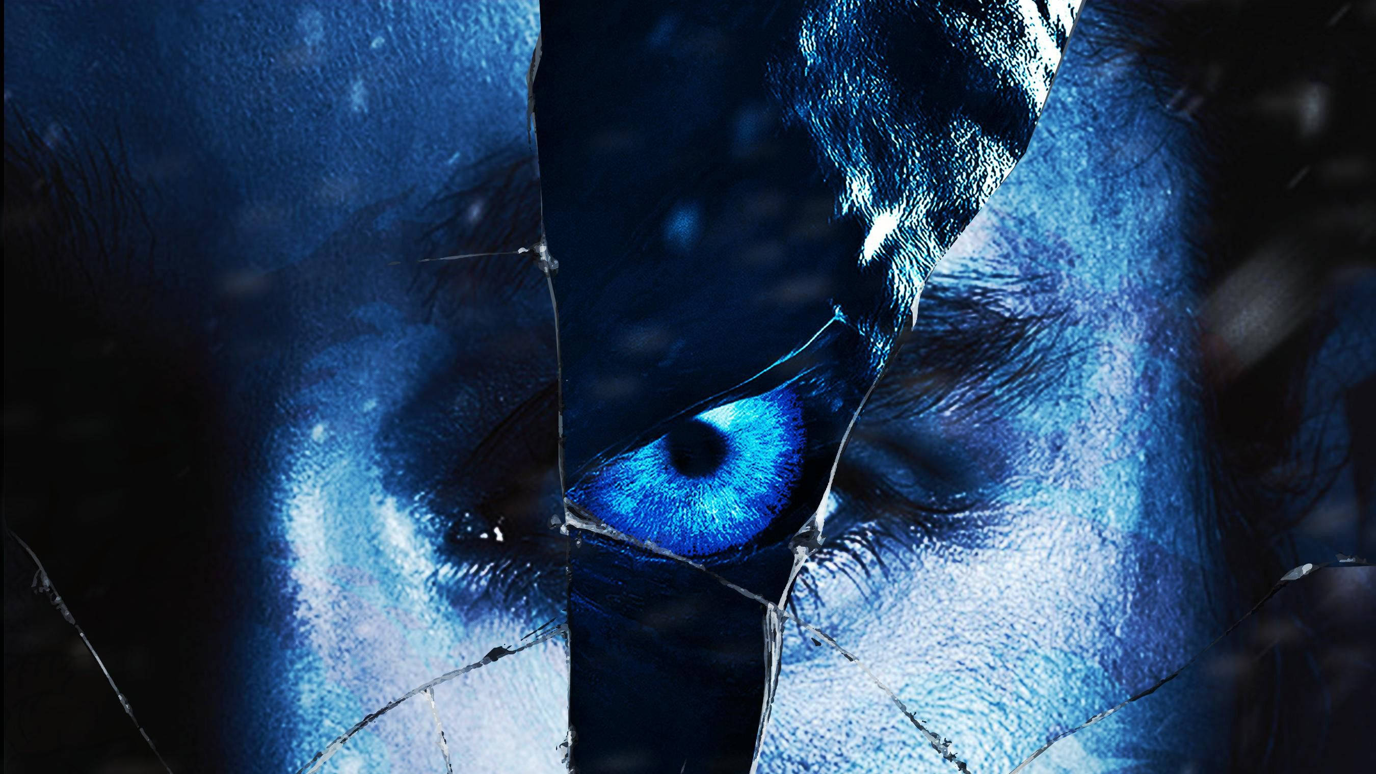 Game Of Thrones Season 8, blue eyes, shattered glass fragments, 2K Desktop Wallpaper