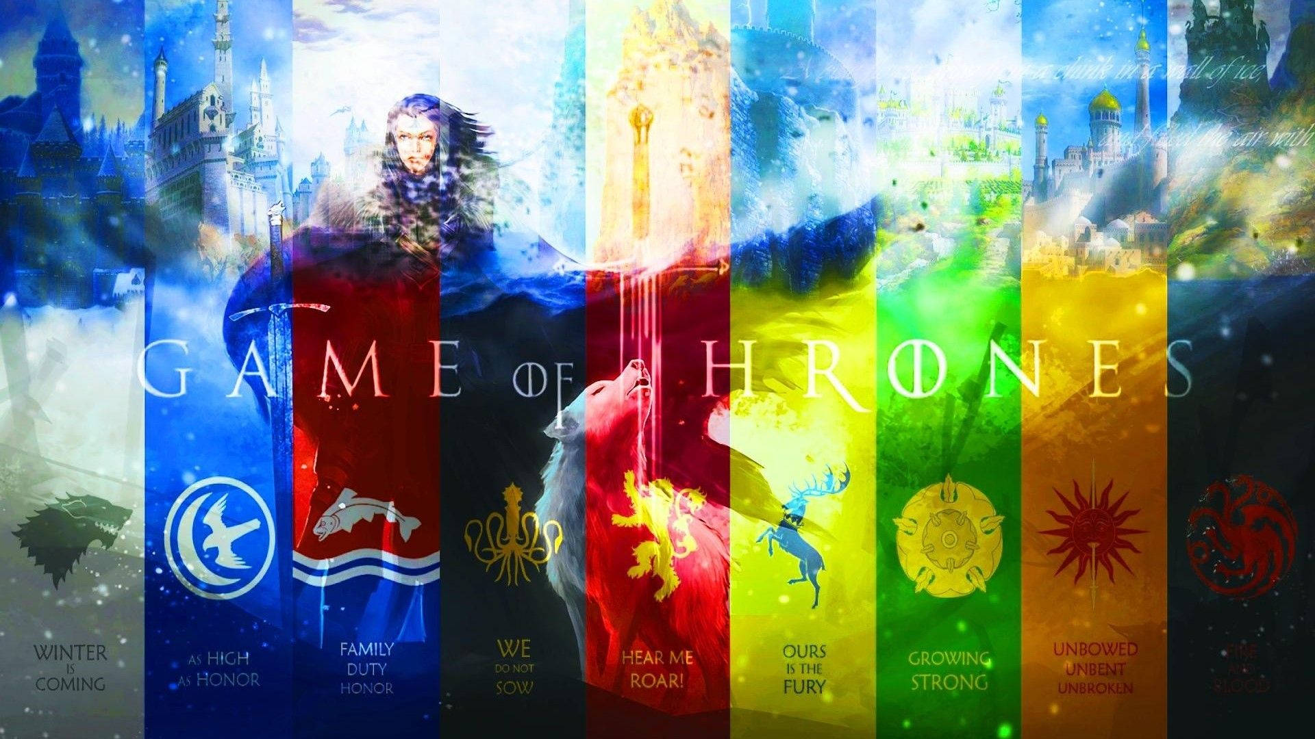 Game Of Thrones, kingdom banners, houses, Full HD Desktop Wallpaper