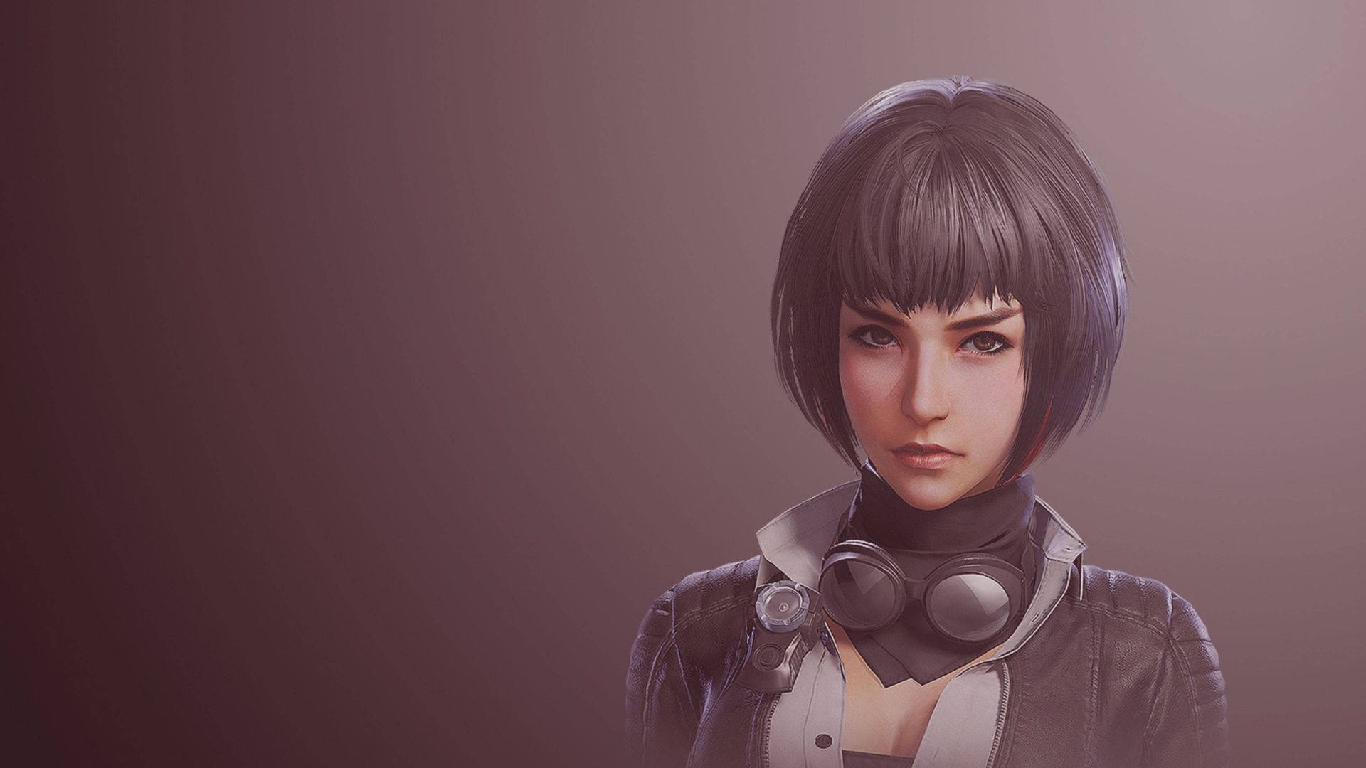 Gamer Aesthetic, cyberpunk-style, short dark hair, Full HD Desktop Wallpaper