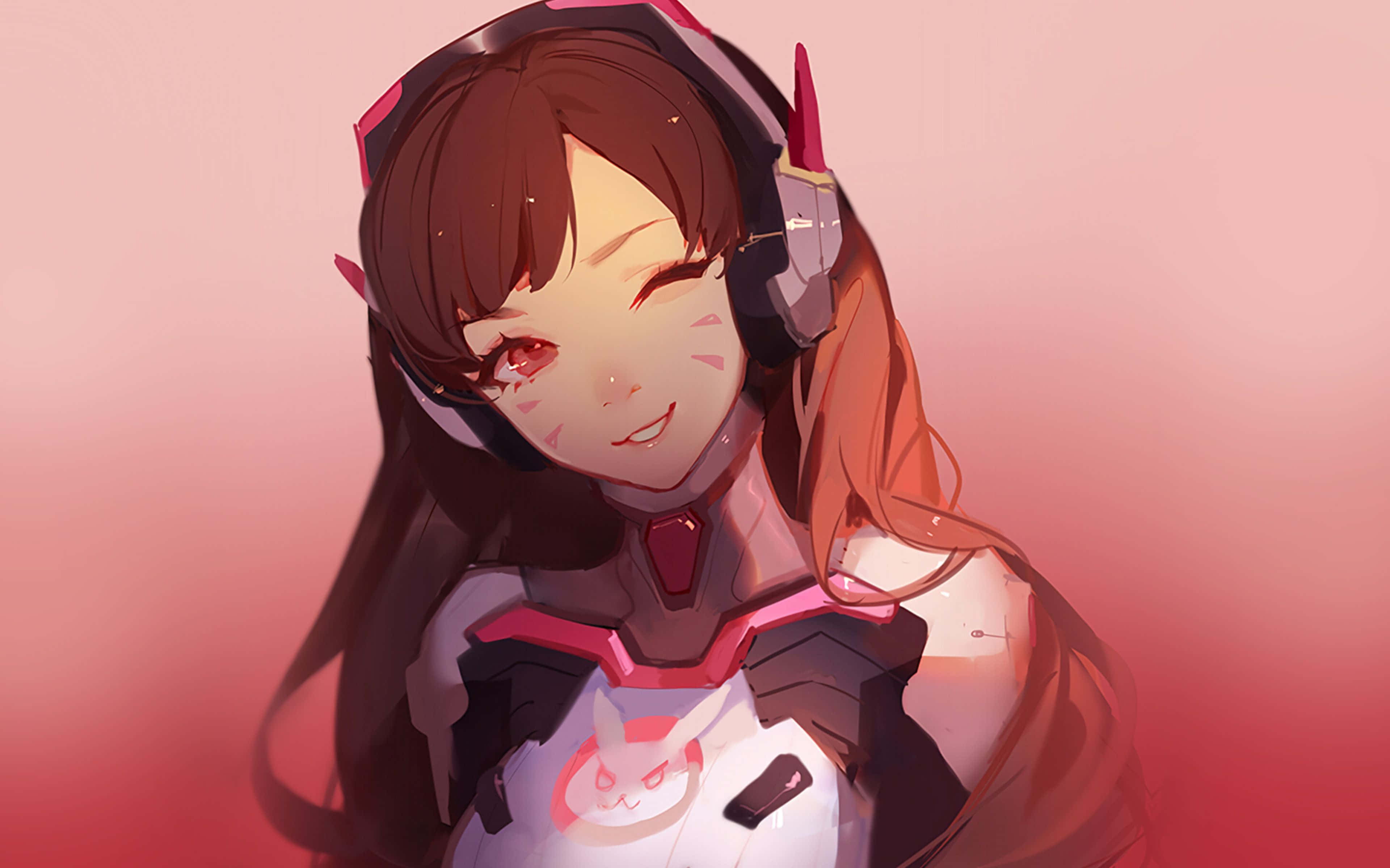 kawaii gaming girl, anime girl, brown hair, 4K Desktop Wallpaper