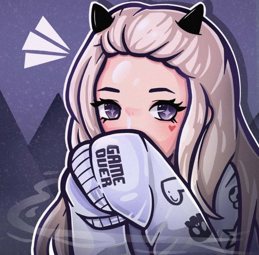cute gamer girl avatar, chibi anime girl, cat ears, SD Desktop Wallpaper