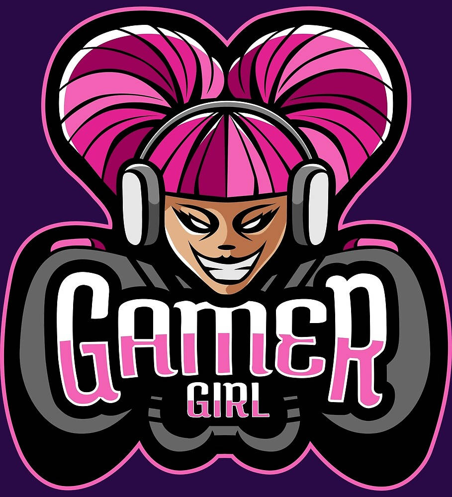 Gamer Girl, pink heart-shaped pigtails, headphones, SD Phone Wallpaper