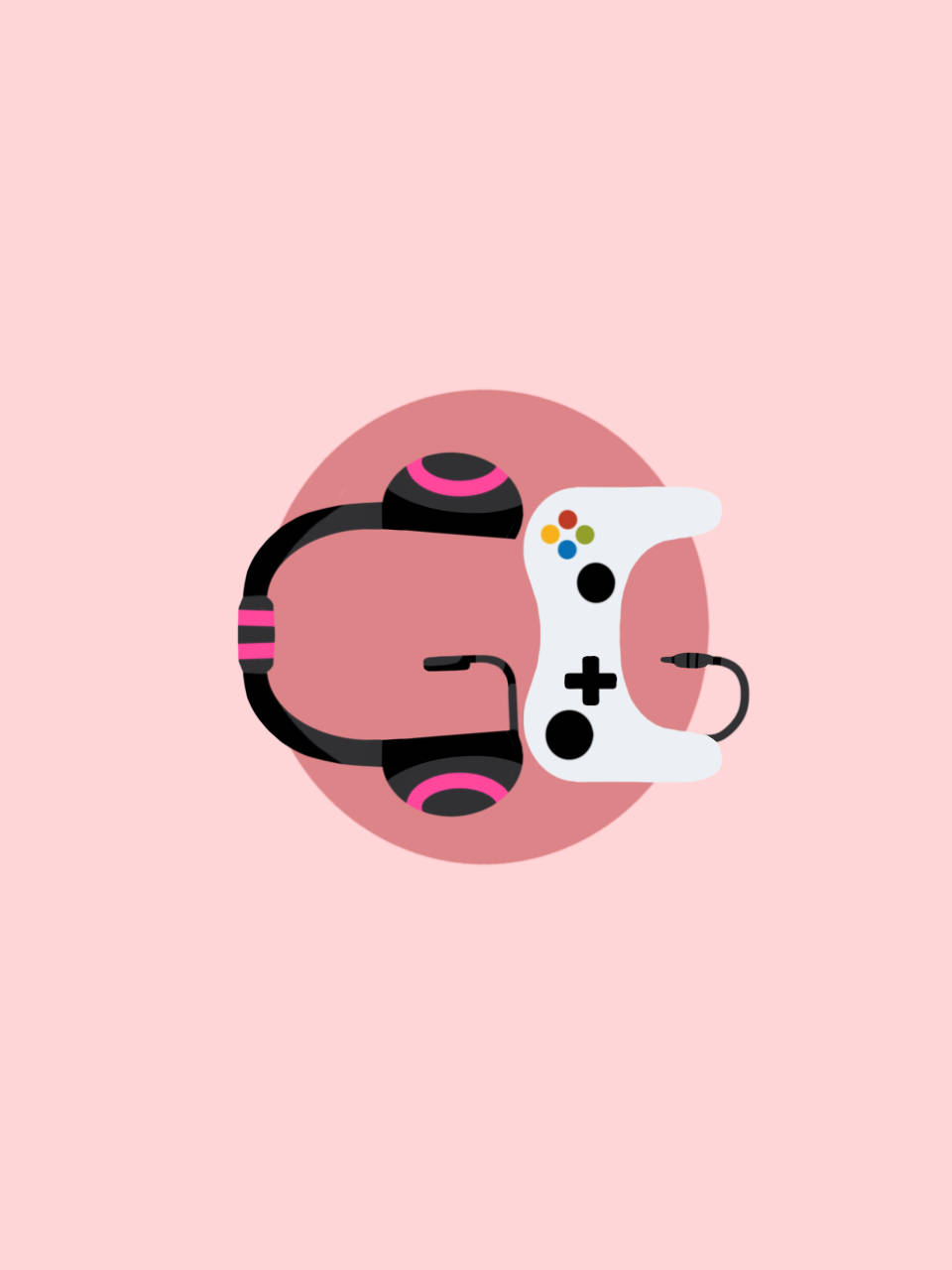 minimalist, white game controller, black headphones, HD Phone Wallpaper