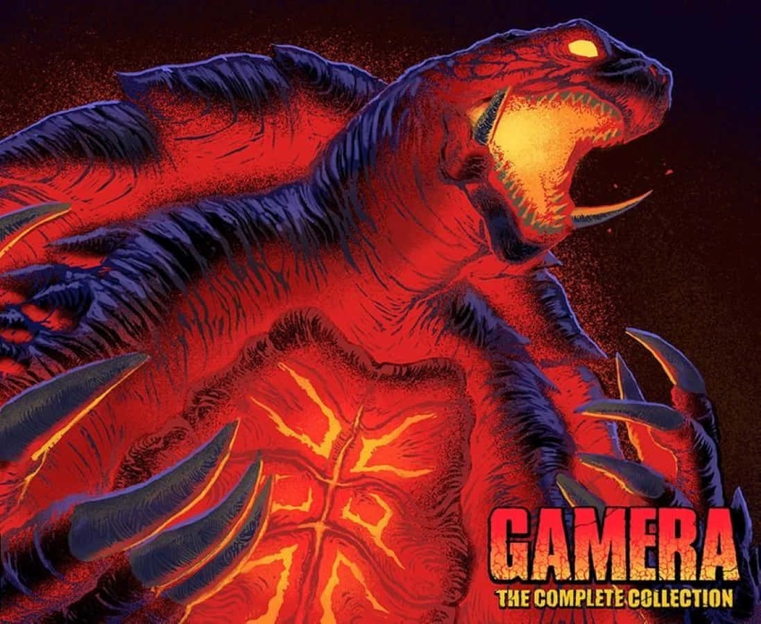 Gamera, fiery red, glowing eyes, SD Desktop Wallpaper