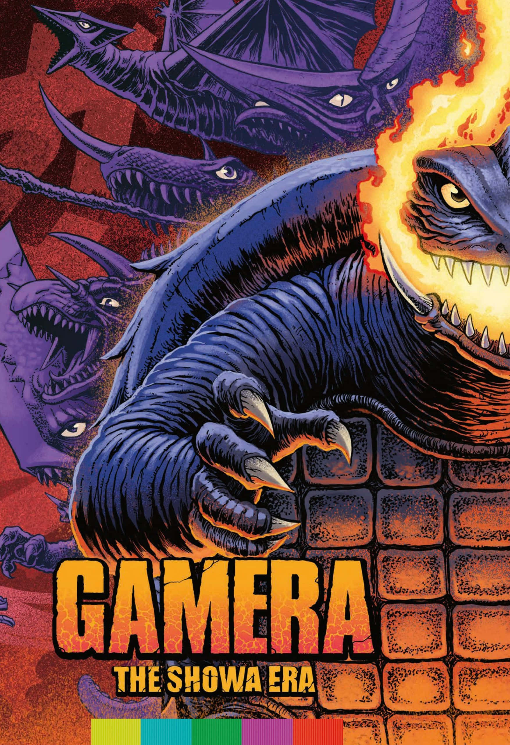 Gamera, blue monster, fiery breath, 2K Phone Wallpaper