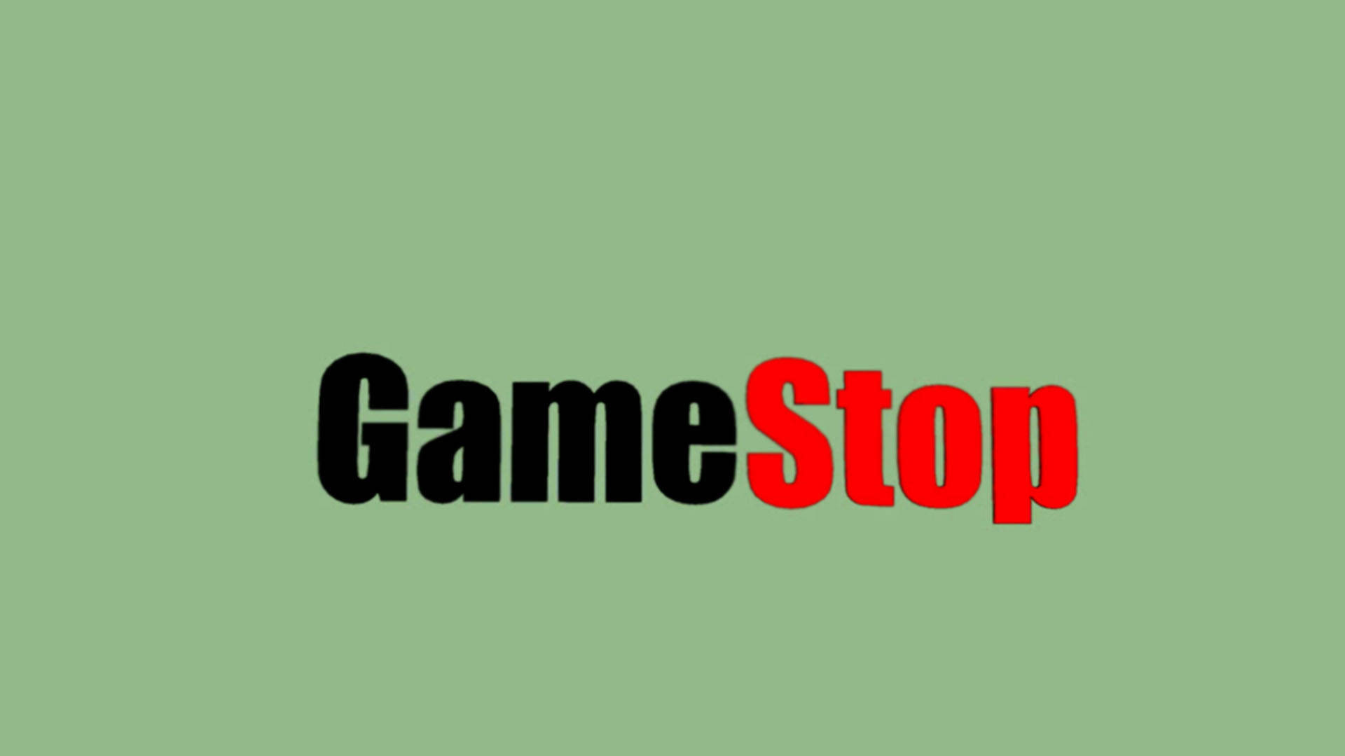 GameStop, sage green background, bold black and red text, Full HD Desktop Wallpaper