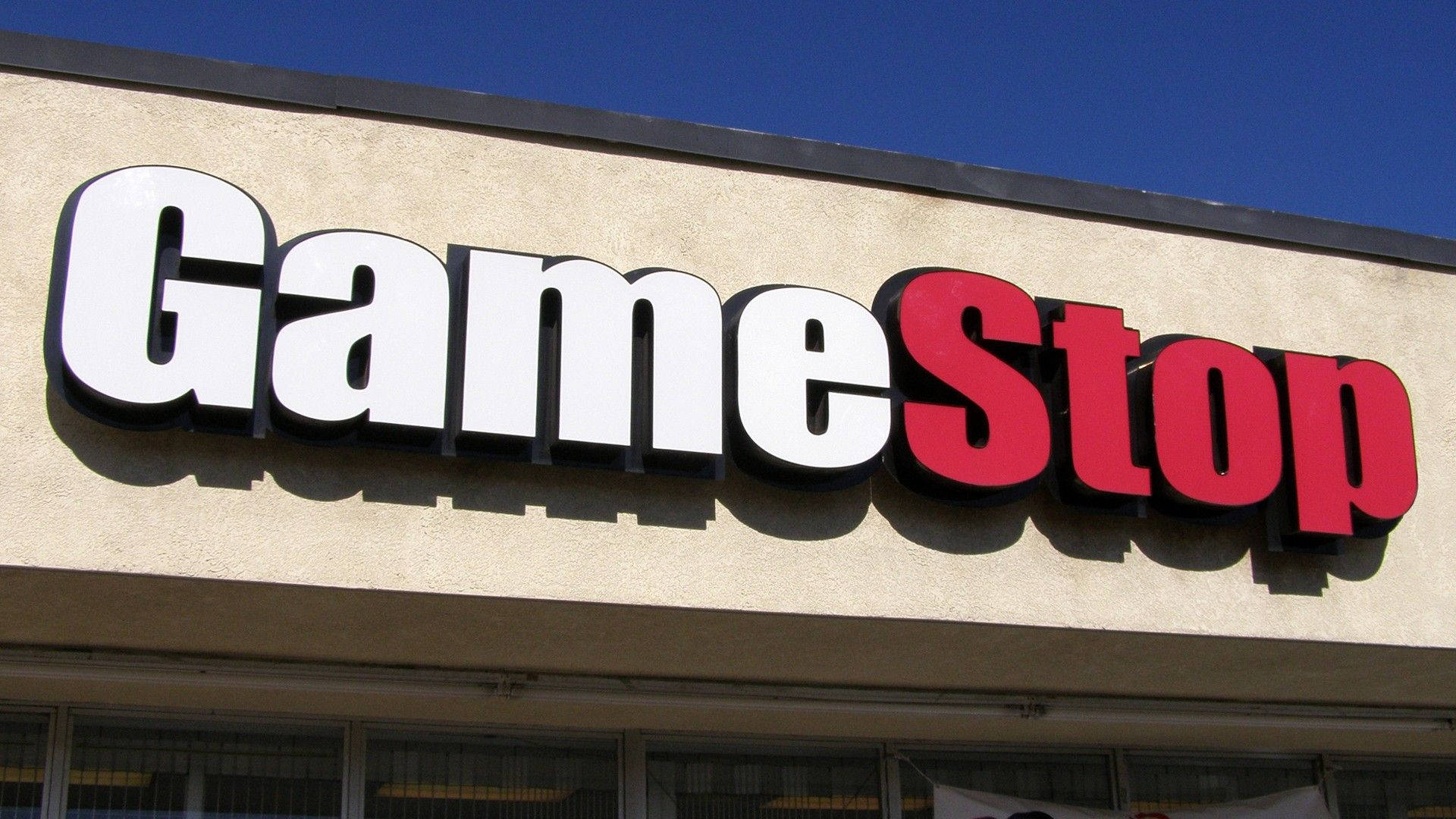 GameStop, logo signage, white, Full HD Desktop Wallpaper
