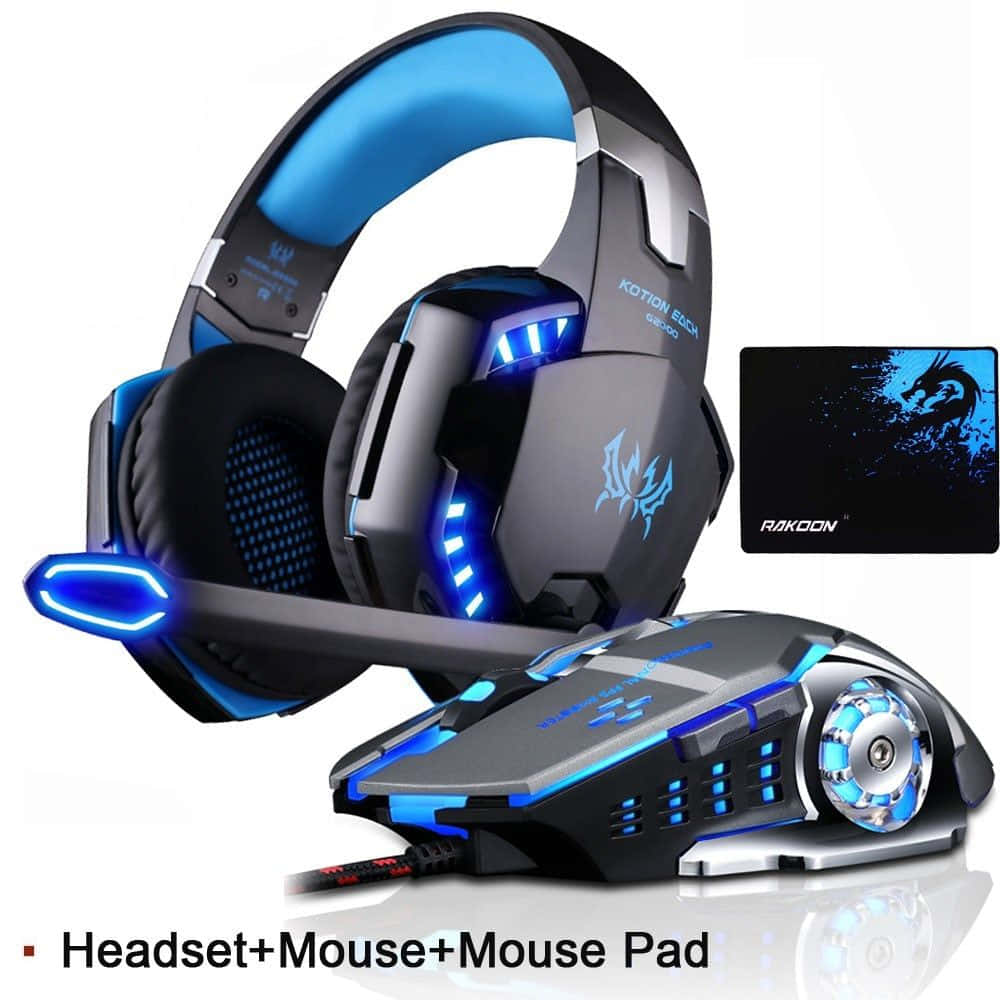 gaming headset, mouse, mousepad, SD Desktop Wallpaper