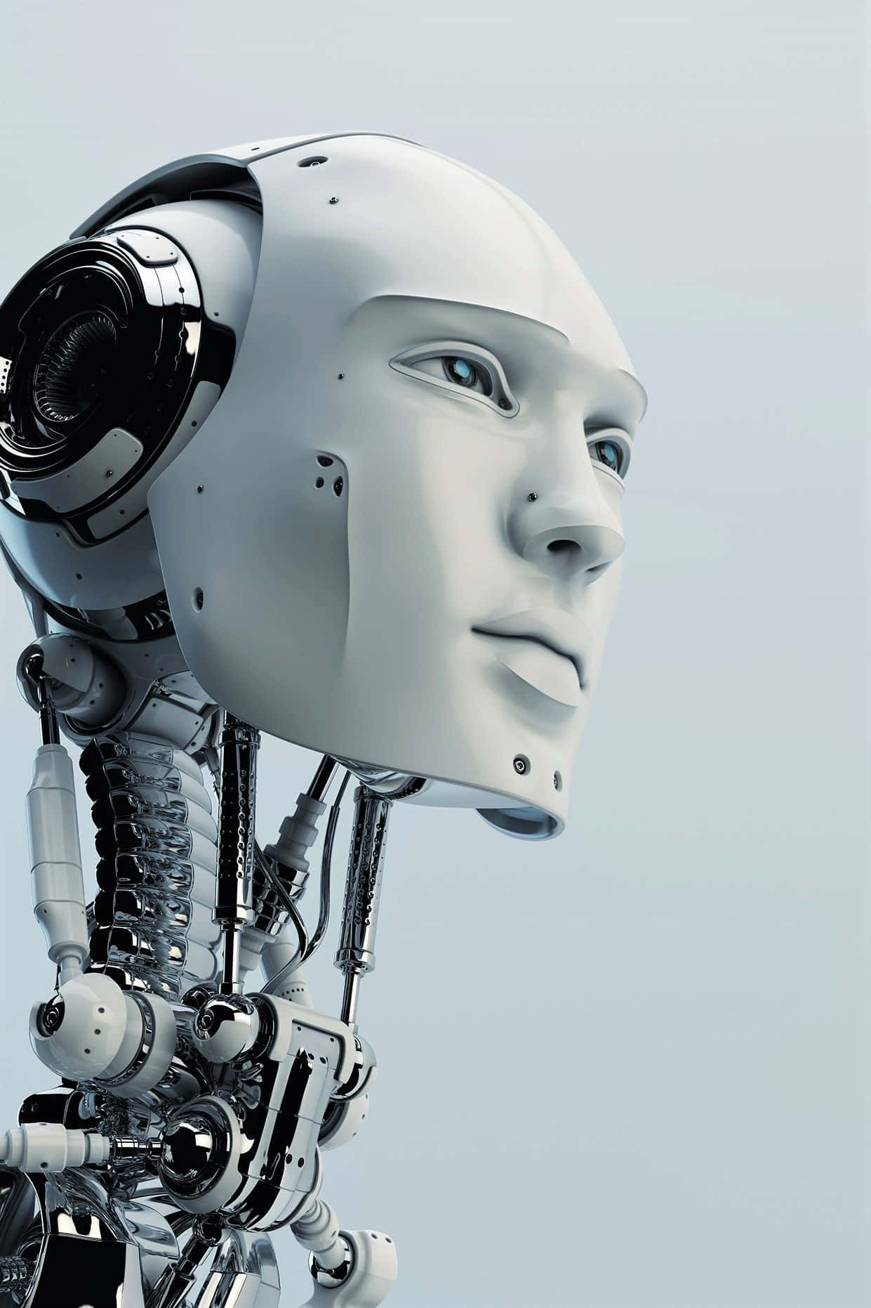 Gaming AI, humanoid robot, smooth white face, HD Phone Wallpaper