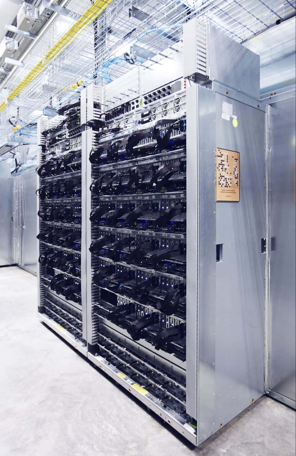 Gaming AI, server racks, blinking blue lights, HD Phone Wallpaper
