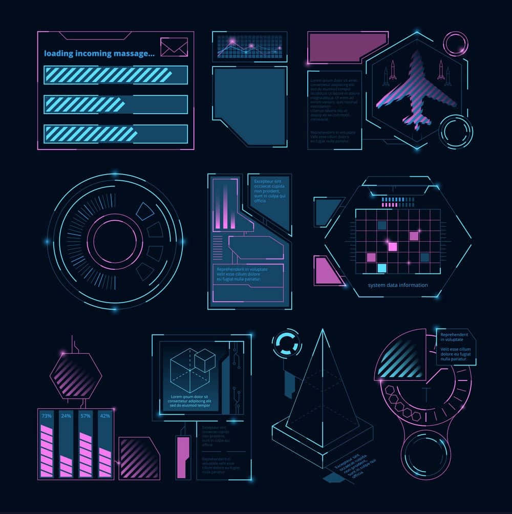 Gaming AI, neon blue, pink, SD Phone Wallpaper