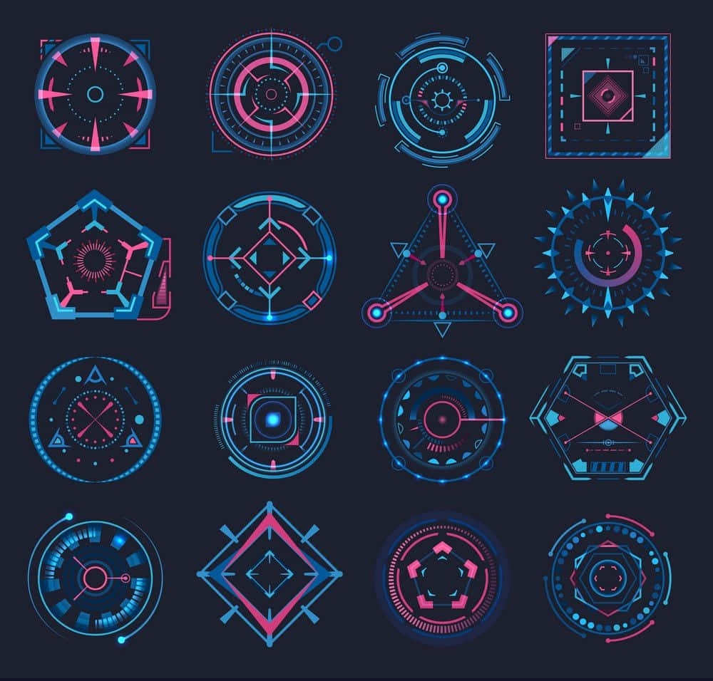 Gaming AI, blue neon, pink neon, SD Desktop Wallpaper