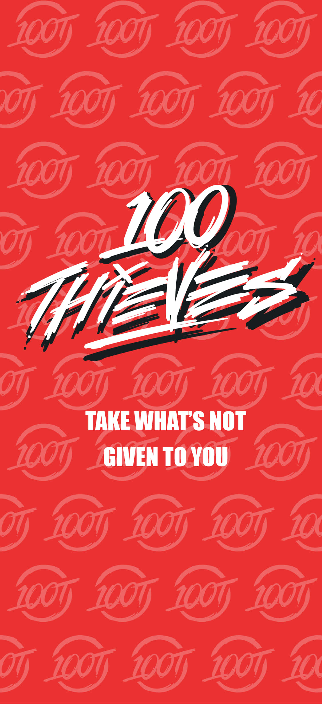 100 Thieves, 100T, Red Pattern, Full HD Phone Wallpaper
