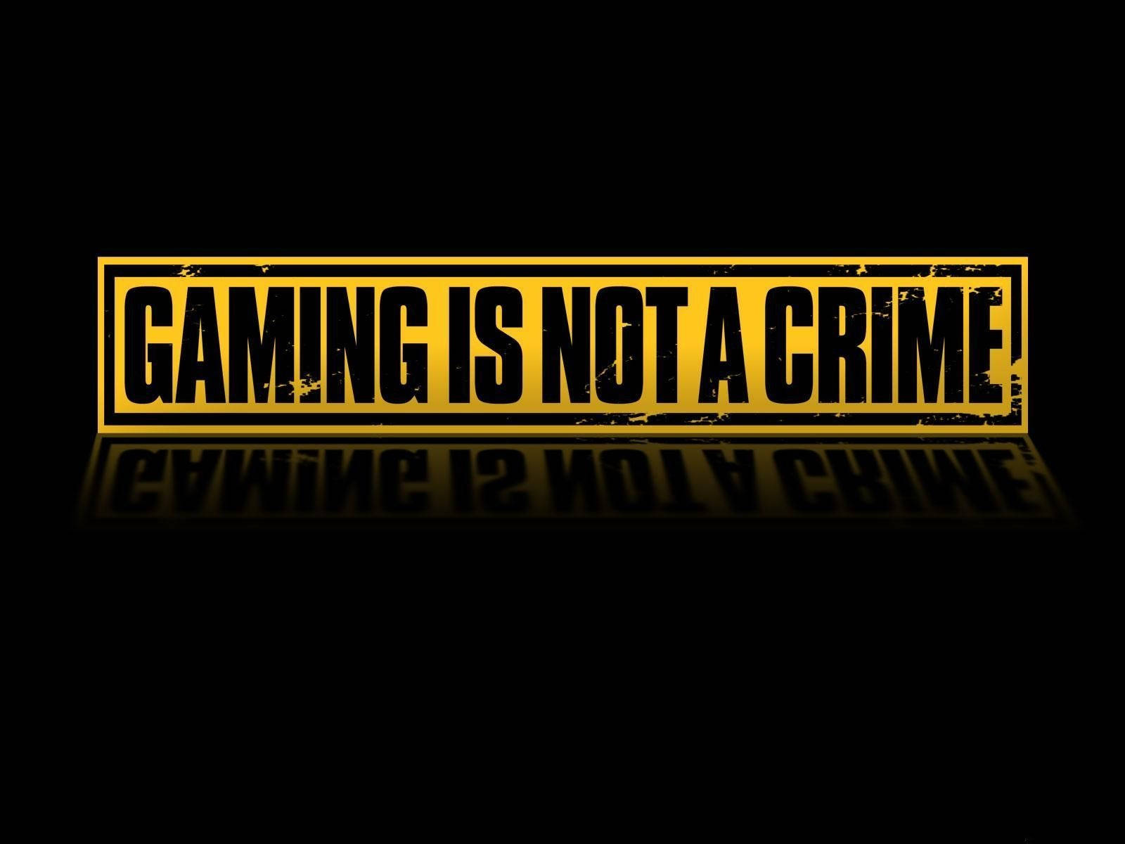 Not A Crime Gaming Laptop, yellow sign, black text, HD Desktop Wallpaper