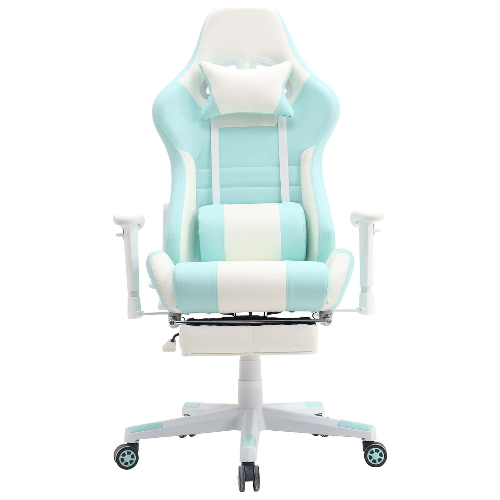 gaming chair, light blue and white striped upholstery, adjustable armrests, HD Desktop Wallpaper