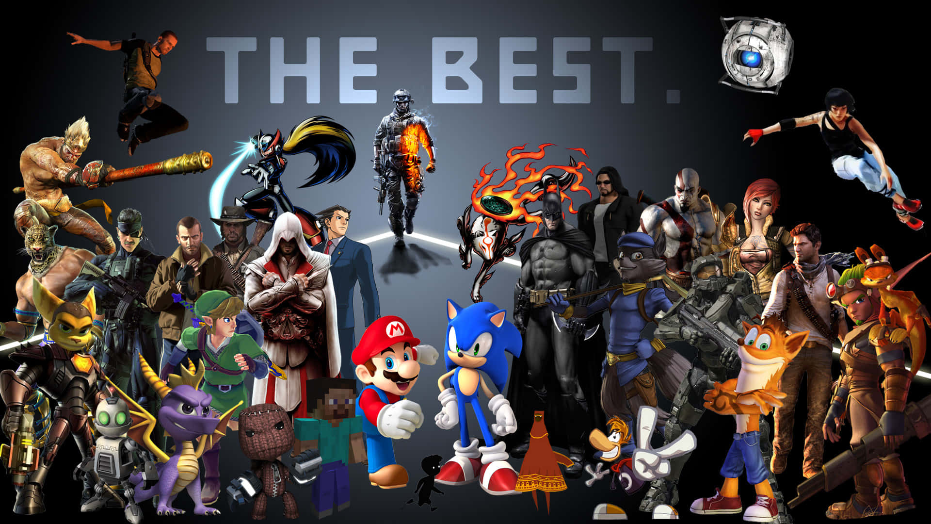 Gaming Classic Collections, iconic video game characters, various franchises, Full HD Desktop Wallpaper