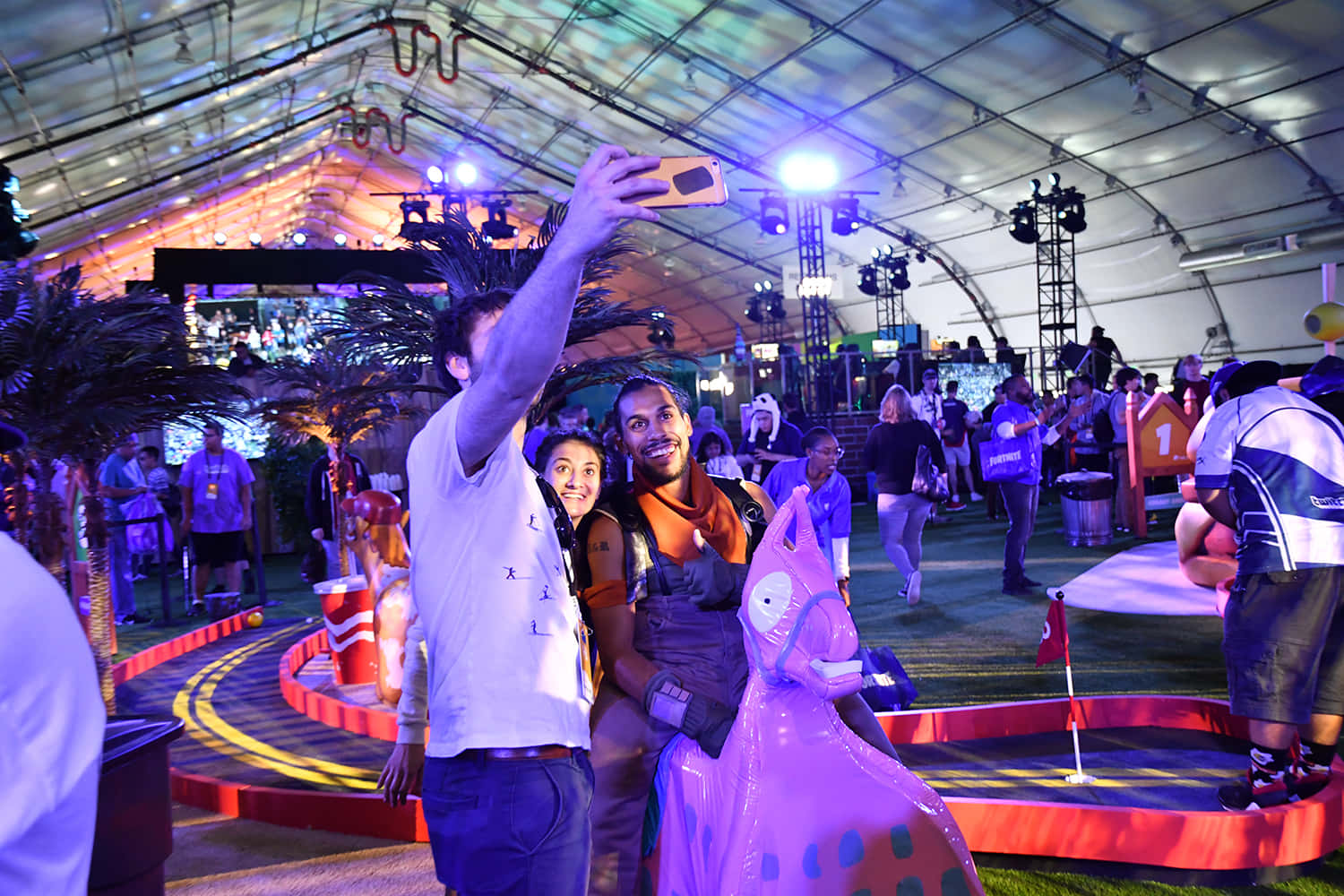 Gaming Conventions, glowing tent, colorful lights, HD Desktop Wallpaper