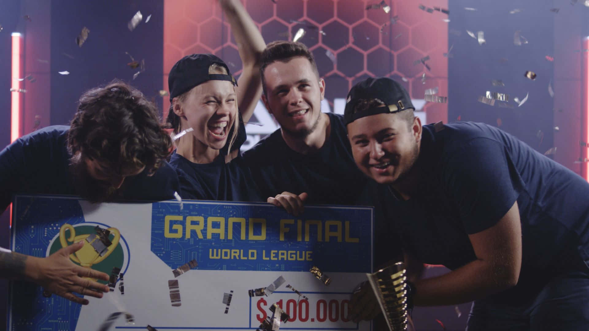 gaming tournament, esports players, grand final prize check, Full HD Desktop Wallpaper