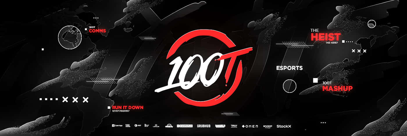 100 Thieves, 100T, black abstract background, HD Desktop Wallpaper