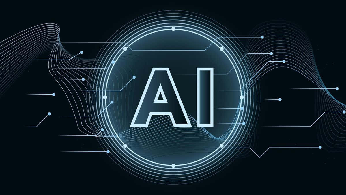 gaming AI, futuristic circuit design, flowing blue lines, SD Desktop Wallpaper