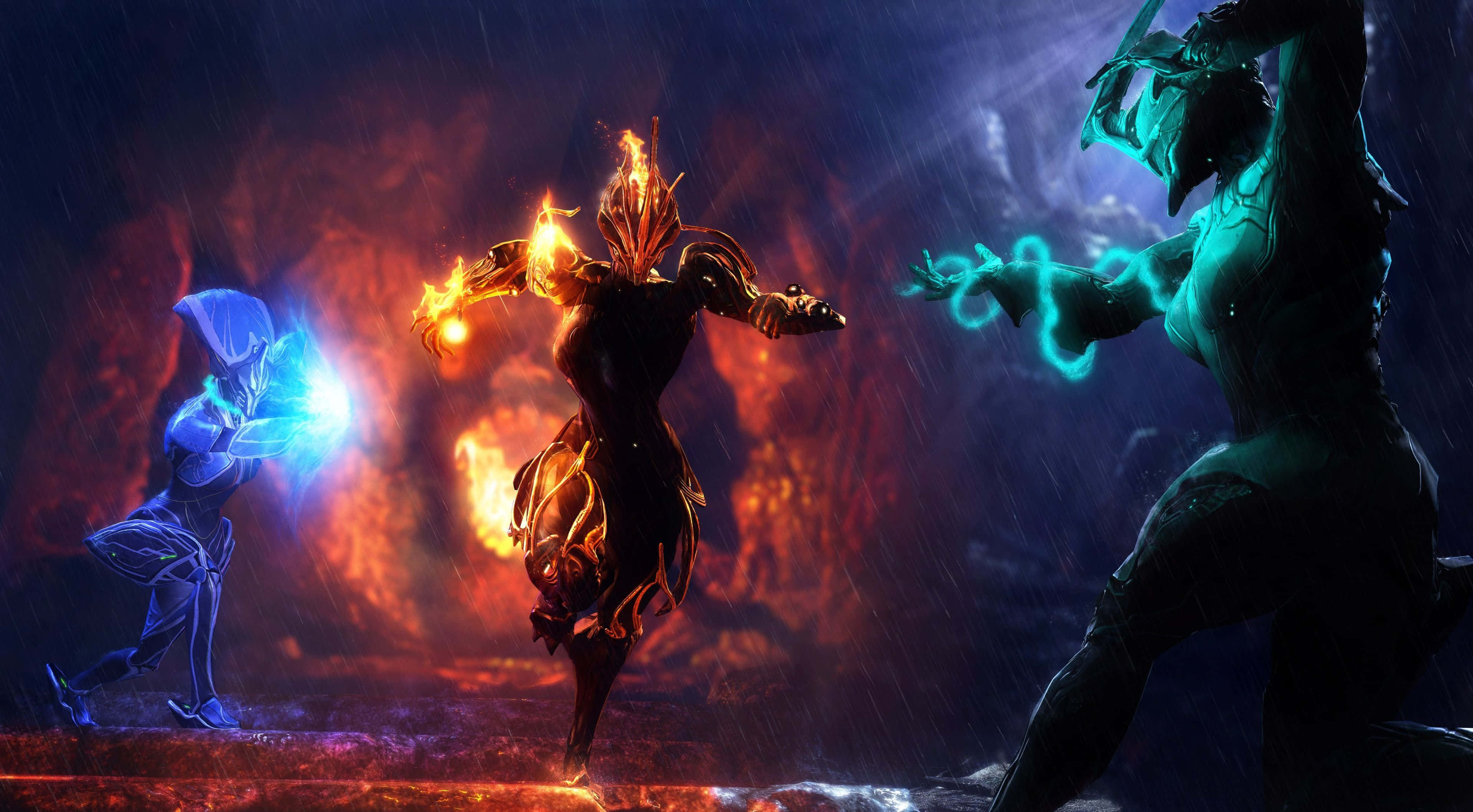 Gaming Mods, armored warriors, stormy cavern, 4K Desktop Wallpaper