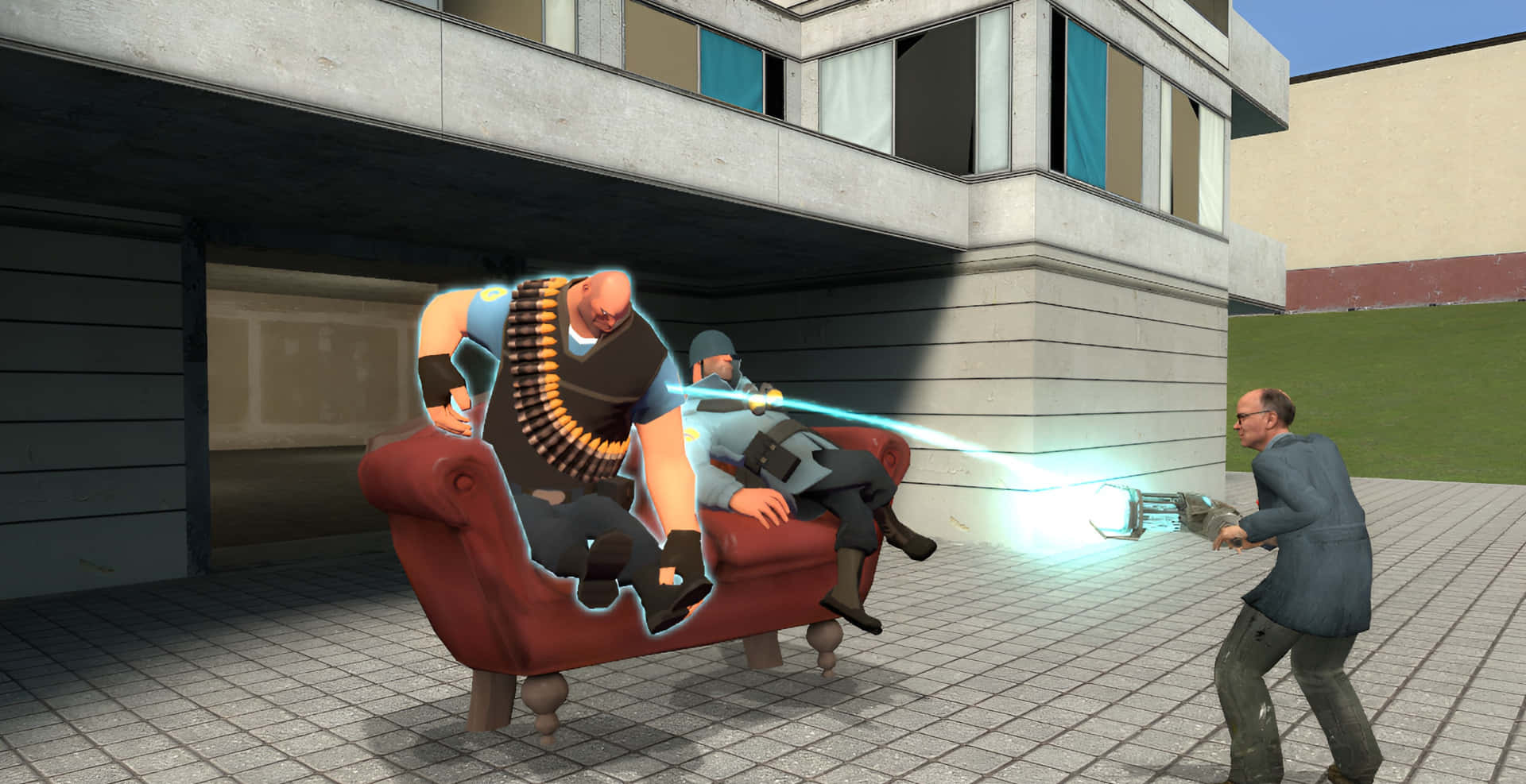 Gaming Mods, bald man, vest, Full HD Desktop Wallpaper