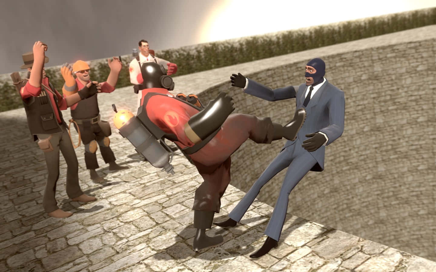 Gaming Mods, red suit, blue suit, HD Desktop Wallpaper