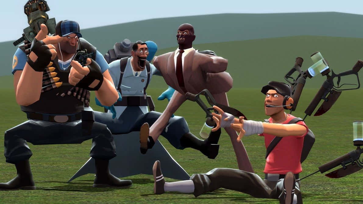 Gaming Mods, cartoonish characters, grassy field, SD Desktop Wallpaper