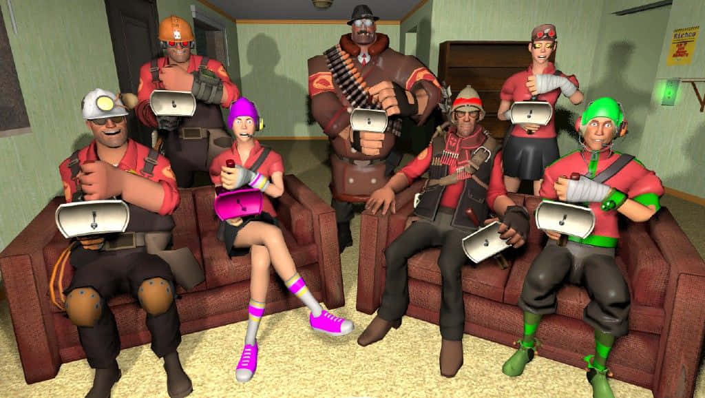 Gaming Mods, red uniforms, silver devices, SD Desktop Wallpaper