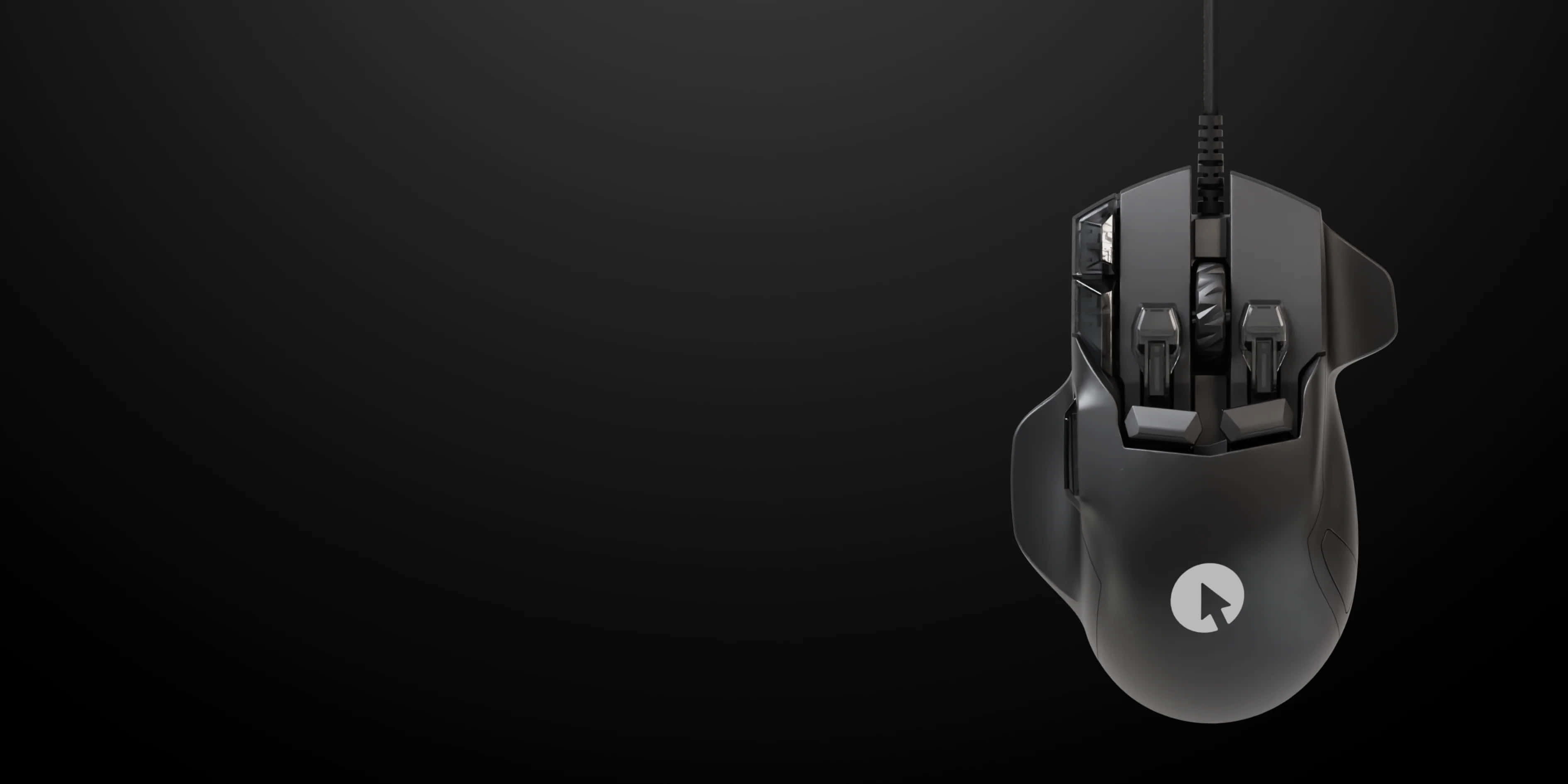 gaming mouse, black, silver accents, 2K Desktop Wallpaper
