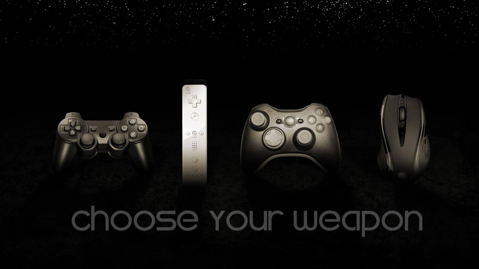 Choose Your Weapon, gaming controllers, mouse, Full HD Desktop Wallpaper