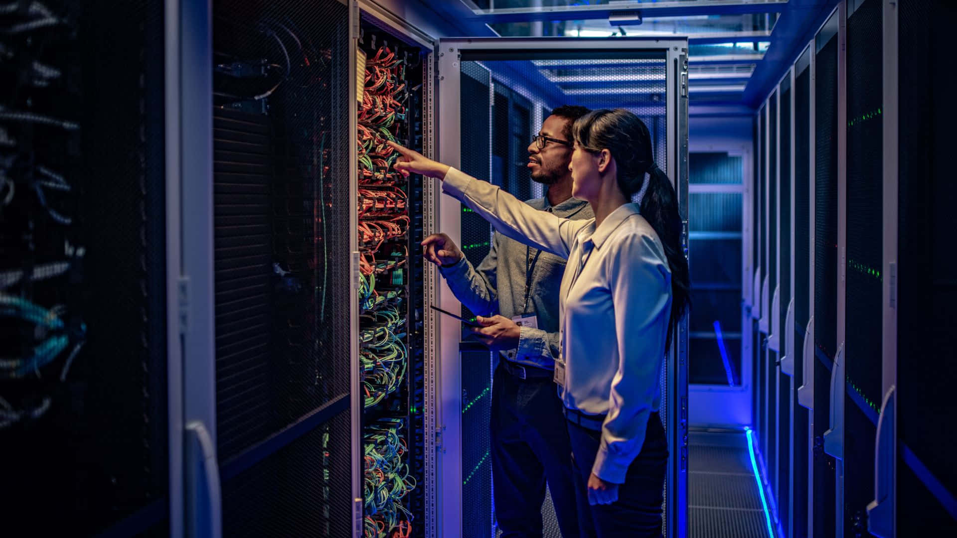 gaming servers, server racks, data center, Full HD Desktop Wallpaper