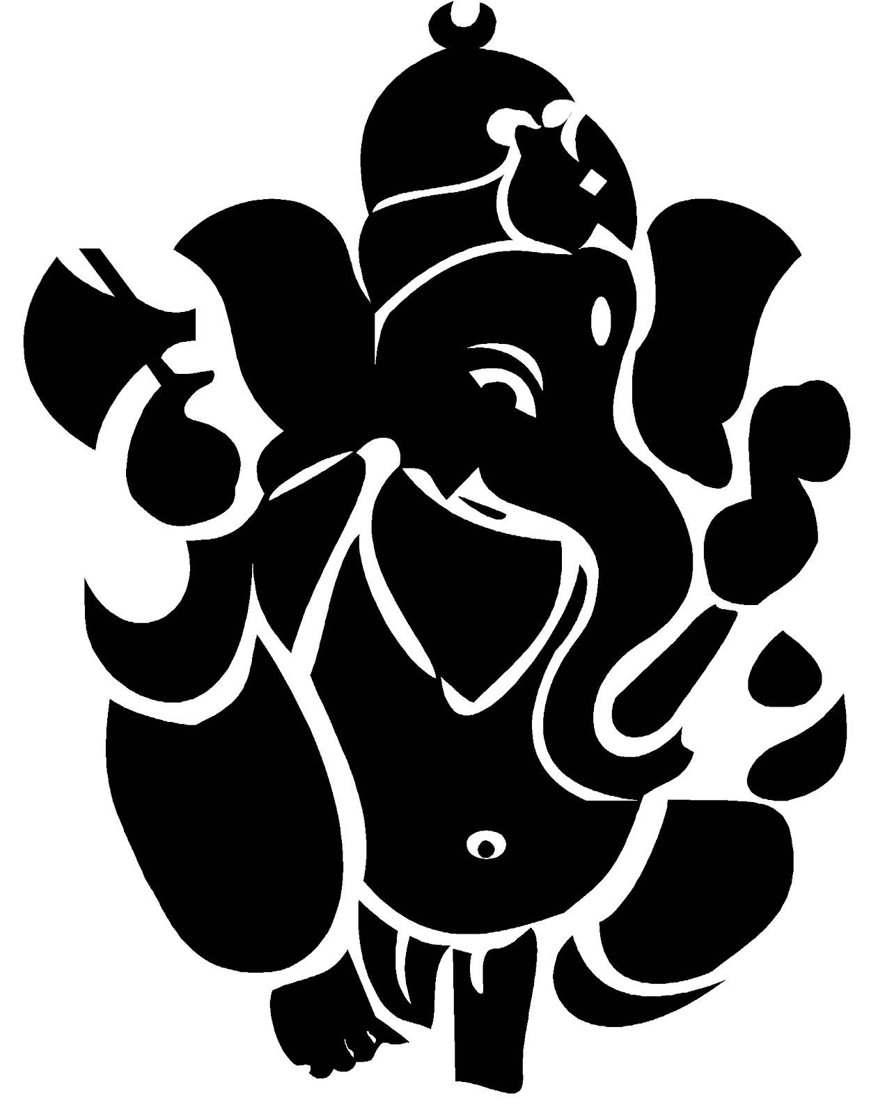 Ganesh, black silhouette, elephant head, HD Phone Wallpaper