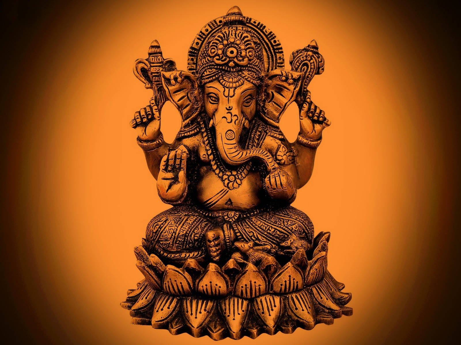 Ganesh Desktop, gold, black, HD Desktop Wallpaper