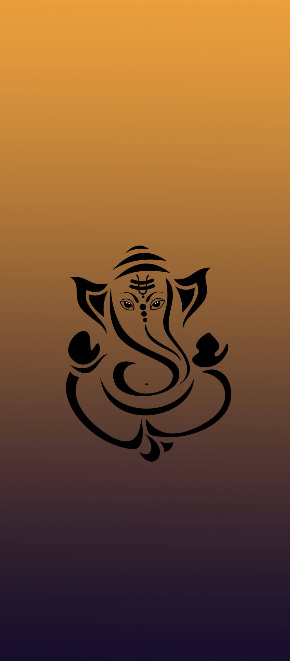 Ganesh, yellow black ombre, iPhone, Full HD Phone Wallpaper