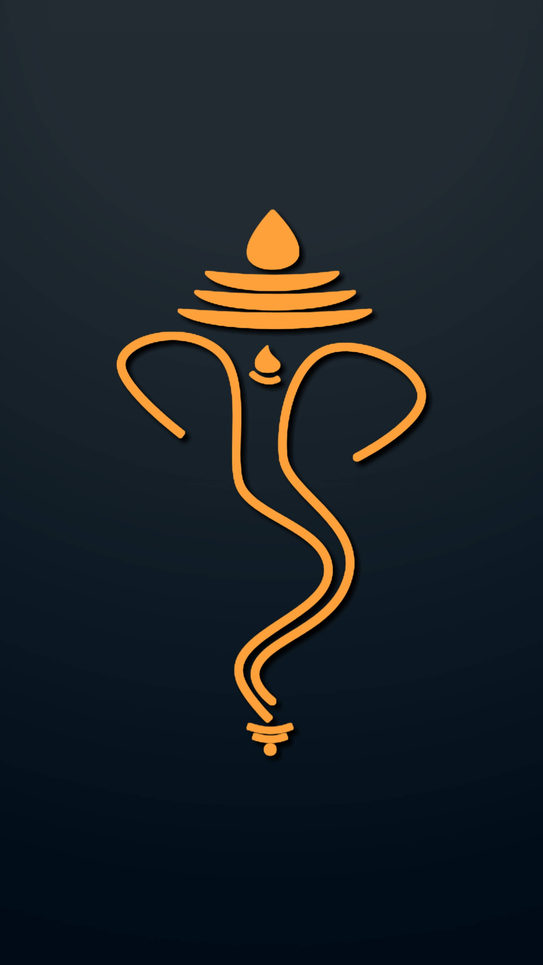Ganesh, yellow icon, iPhone, 2K Phone Wallpaper