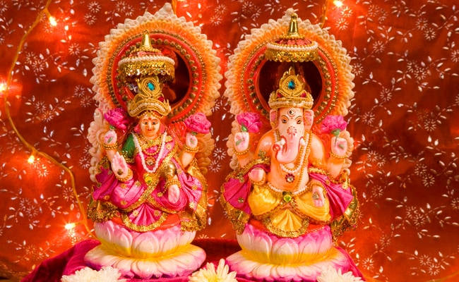 Ganesh, Lakshmi, pink gold, SD Desktop Wallpaper
