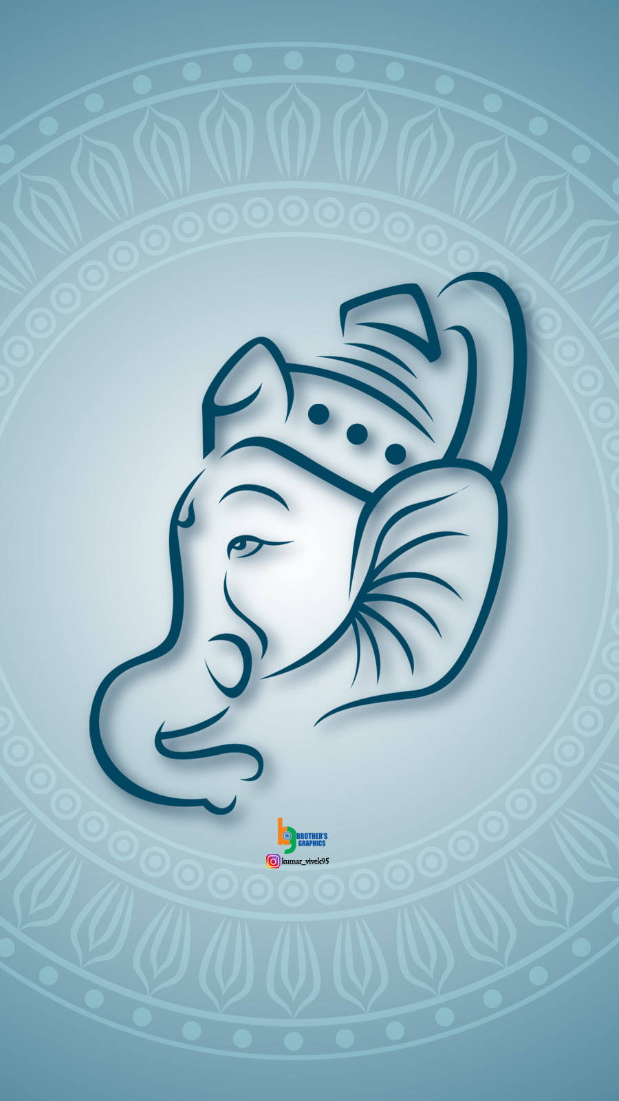 Ganesh, iPhone, blue mandala, HD Phone Wallpaper