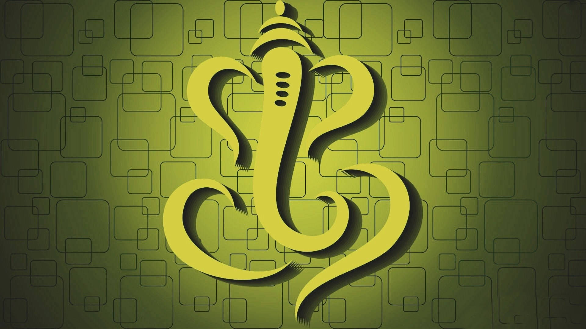 Ganesh, Devanagari script, golden Ganesha figure, Full HD Desktop Wallpaper