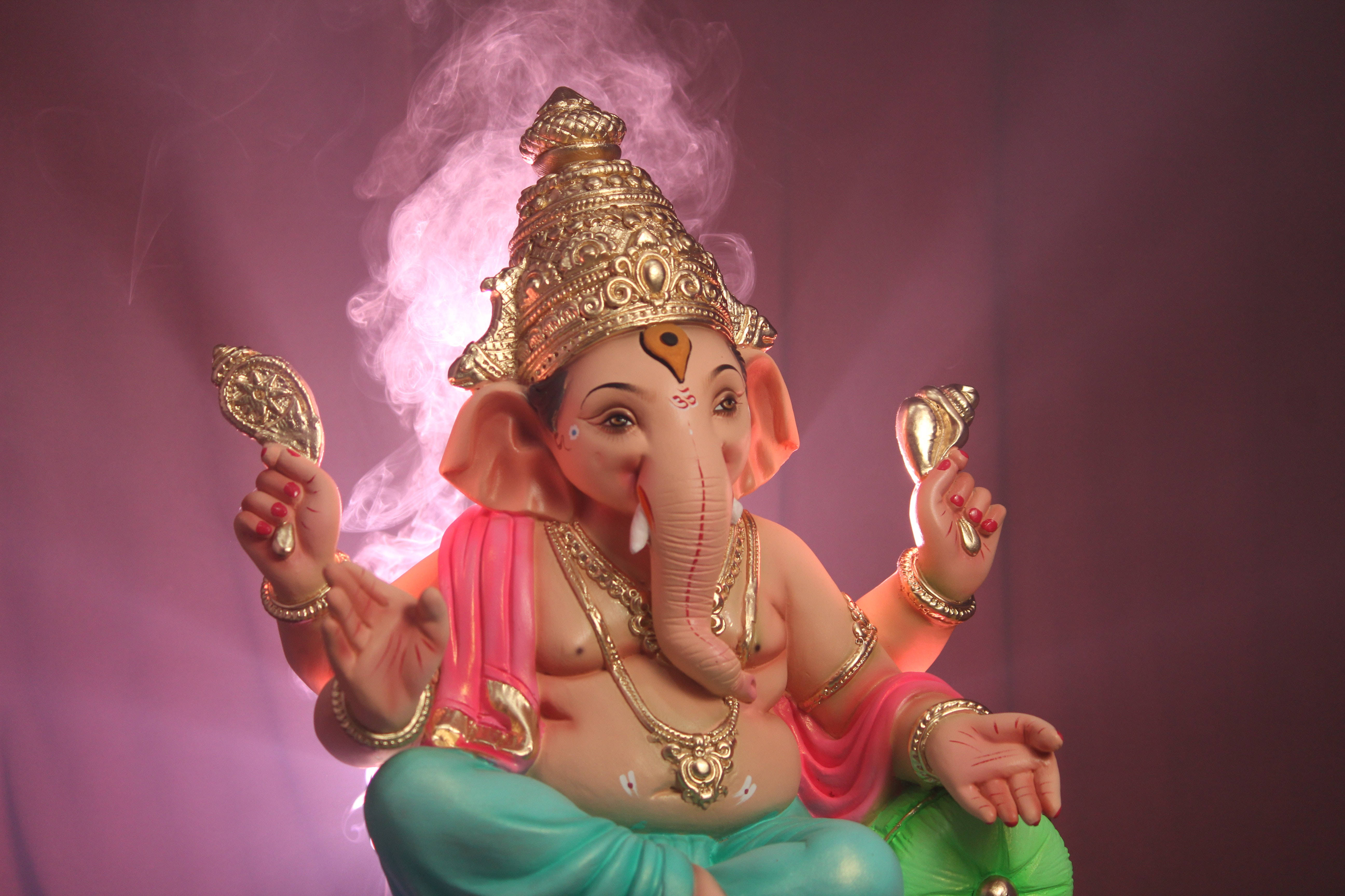Ganesh, golden-hued Ganesha statue, jewelry, 5K Desktop Wallpaper