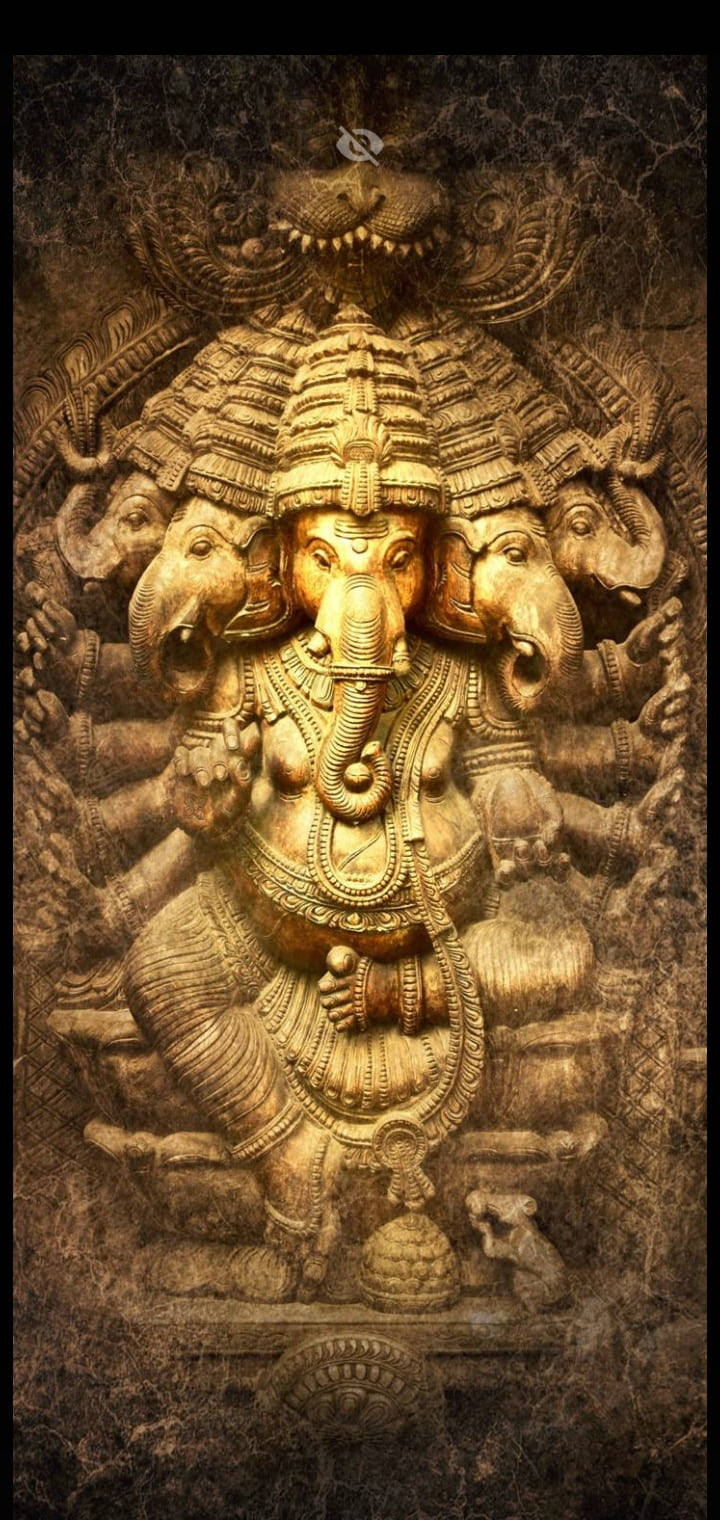 Ganesha, golden, elephant head, HD Phone Wallpaper