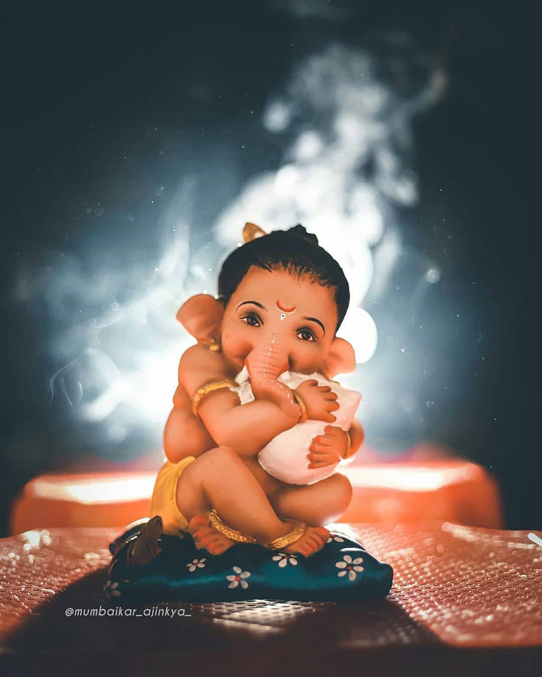 Ganesha, makhan, floral cushion, HD Phone Wallpaper