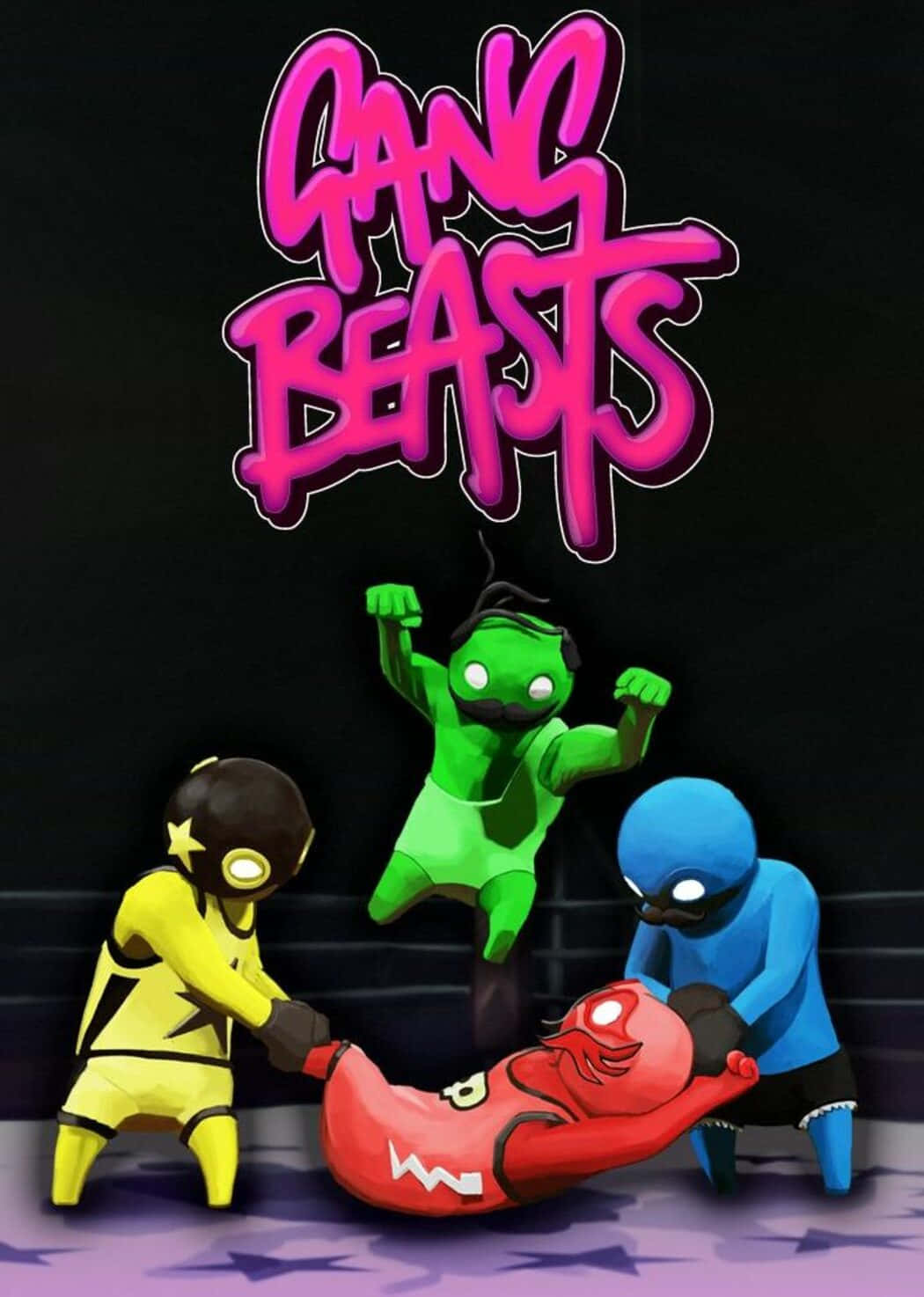 Gang Beast, cartoonish colored characters, fighting game pose, HD Phone Wallpaper