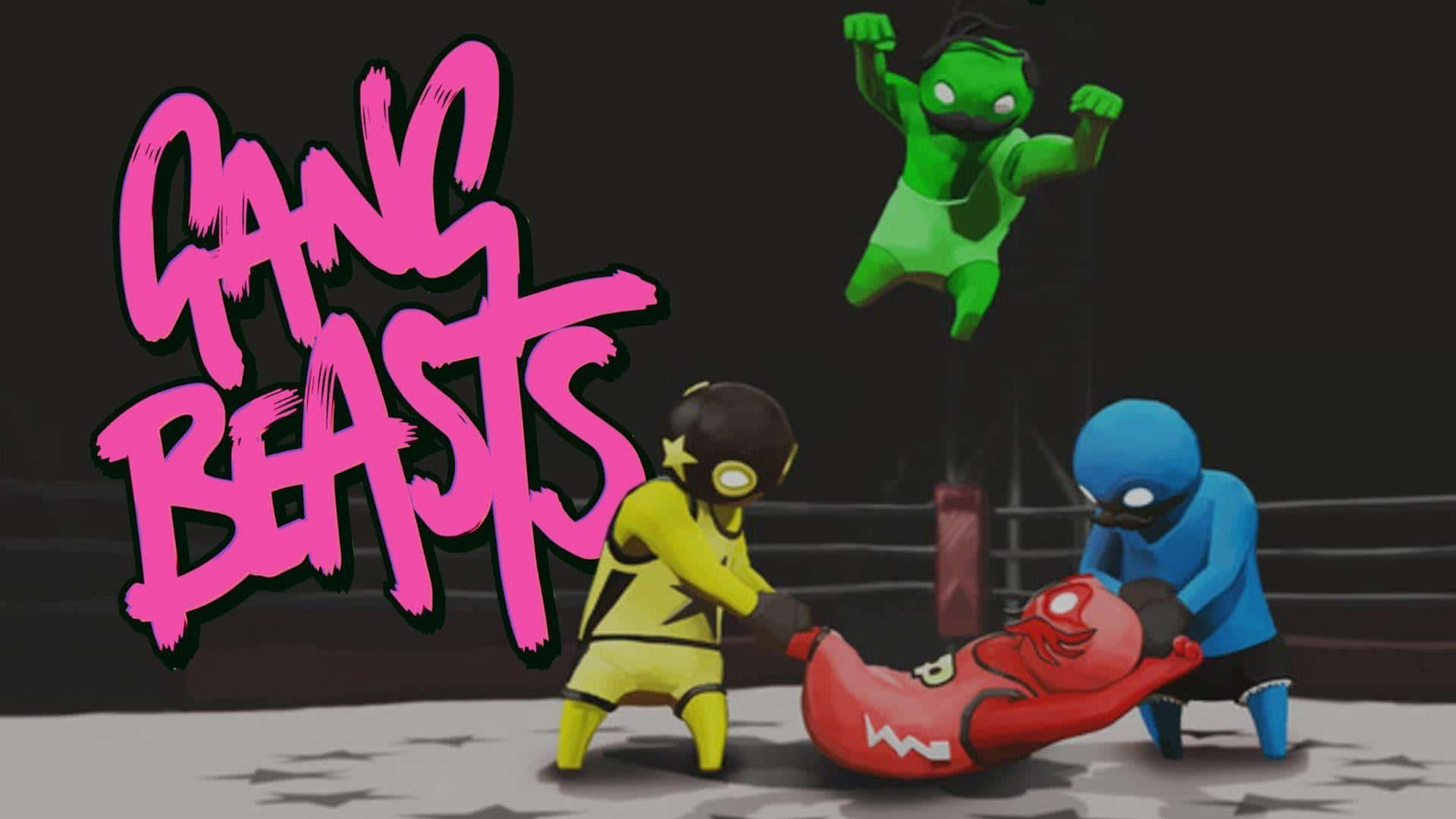 Gang Beast, boxing ring, green character, Full HD Desktop Wallpaper