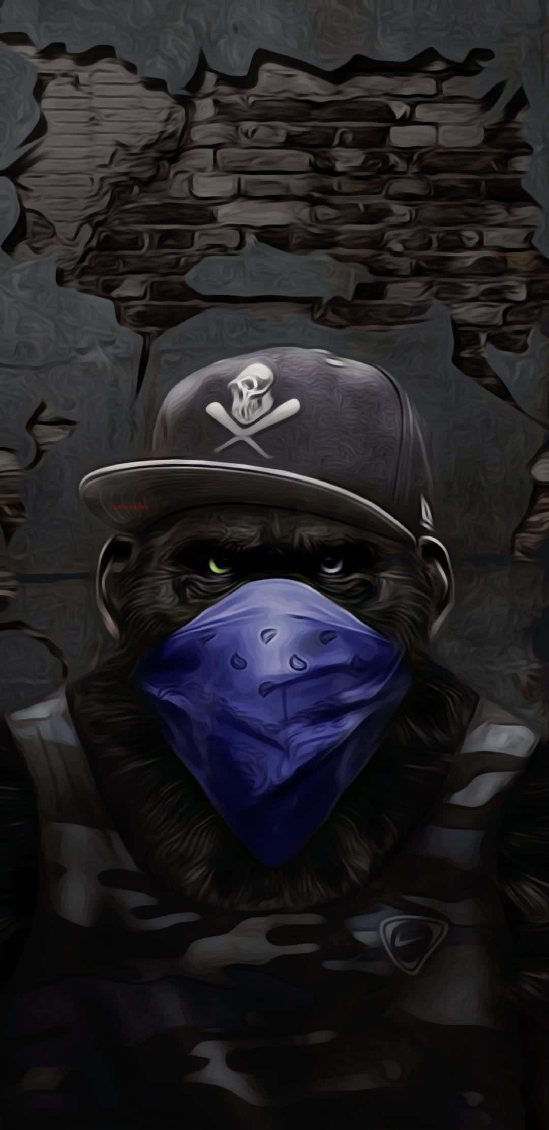 Gang, skull cap, blue mask, Full HD Phone Wallpaper